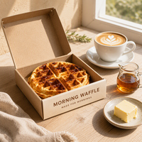 Boîte en papier écologique laminé mat biodégradable pour l'emballage alimentaire des gaufres, des crêpes, des pizzas, des frites, des mini-burgers et des pâtisseries