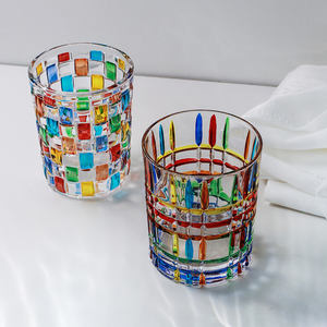 Taza de Whisky de cristal transparente de estilo italiano, vaso hecho a mano con <span class=keywords><strong>esmalte</strong></span> de colores resistente al calor, para desayuno, zumo, oso, Cola, leche - Product Image 2