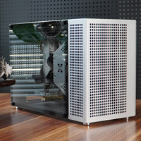 ZZEW C4P Full Aluminum Mid Tower MATX Computer Case Side Panel Window Fits ATX Power Supply 360 Water Cooling Compatible 99%