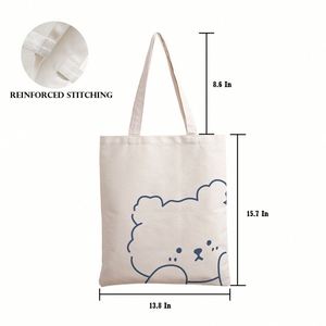 Women's <b>Large</b> Canvas Customized Shopping Bag Clothing with Logos Cheap Wholesale Canvas Foldable Bags Reusable - Product Image 4