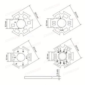 Nhôm đèn cơ sở tấm PCB board tản nhiệt Tản nhiệt Chất nền 20mm 2 4 6 8 pins mát cho công suất cao 1W <span class=keywords><strong>3W</strong></span> 5 W 1 3 5 W Watt <span class=keywords><strong>LED</strong></span> - Product Image 2