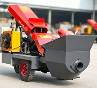 Pompe à béton diesel mini portable montée sur remorque, petite machine de pompage pour chantier, support OEM