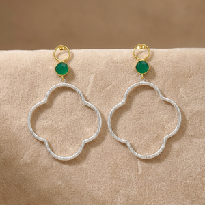 Pendientes Colgantes de Latón Chapado en Oro Hechos a Mano con Piedras Preciosas, Estilo Étnico Bohemio, Regalo de Compromiso, Joyería - Product Image 3