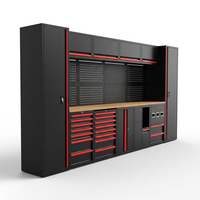 Station de rangement industrielle personnalisable robuste pour atelier, armoire à outils métallique pour garage, combo panneau perforé, extérieur, école, hôpital