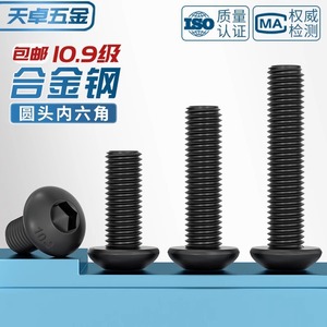 Vis à tête cylindrique à six pans creux Tianzhuo Hardware M2 M3 M4 M5 M6 M8 M10 M12 M16 M20 Grade 10.9 en acier allié noir - Product Image 5
