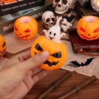Jouet anti-stress tête de mort citrouille mignonne – Matériau TPR écologique, design personnalisé, soulage le stress pour les fêtes