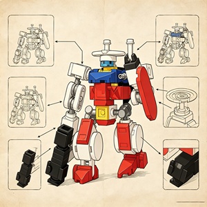 Kit de blocs de construction créatifs STEM expérimentaux, modèle de soldat de type 0, robot Mecha, ensemble de briques à assembler soi-même, jouet décoratif - Product Image 4