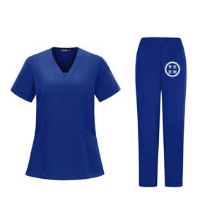 Hospital Uniforms Set Women Polyester Fiber V-Neck <b>Scrubs</b> Workwear For Medical Clinic Spa Dental Care - Product Image 5