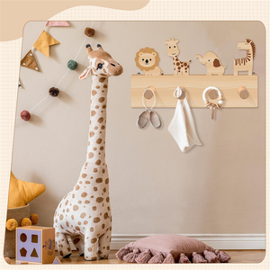 Décoration Murale en Bois <span class=keywords><strong>Animaux</strong></span> de la <span class=keywords><strong>Jungle</strong></span> pour Enfants – <span class=keywords><strong>Patère</strong></span> Murale en Bois pour Vêtements de Bébé, Idéale pour Chambre d'Enfant, Salle de Jeux, Chambre à Coucher - Product Image 5