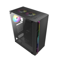 2024 nuevo diseño ATX RGB Gaming Case tira de LED de vidrio templado caja de computadora de escritorio completa y torre RGB PC gabinete caja de computadora