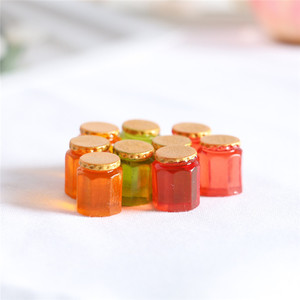 Produit de vente chaud <span class=keywords><strong>maison</strong></span> de poupée Miniatures bocaux à confiture Mini <span class=keywords><strong>fruits</strong></span> lait miel bocaux en verre résine artisanat jouet Casa De Bonecas - Product Image 4