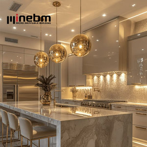 Meubles de cuisine au design moderne avec finition laquée, armoires de cuisine avec îlot central - Product Image 6