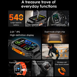 Smartwatch Sportivo <span class=keywords><strong>GPS</strong></span> GTH3 per Uomo, Batteria Grande da 540mAh, Posizionamento Preciso, Impermeabile IP68, Modalità Multi-Sport, Bussola - Product Image 3