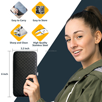 Ensemble de manucure personnalisé à étiquette privée, crème pour enlever les cuticules, 19 pièces, coupe-ongles, kit de pédicure avec étui de voyage luxueux noir