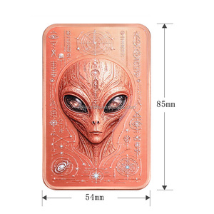 Batangan Tembaga 5oz Grosir 999 Alien UFO Sci-Fi Ingot Cetak Warna UV Suvenir Hadiah Tembaga Padat - Product Image 3