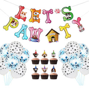 Set Perlengkapan Pesta Ulang Tahun Anjing Memungkinkan Balon Foil Pawty Selamat Ulang Tahun Balon Lateks Spanduk untuk Dekorasi Pesta Anjing Peliharaan - Product Image 6