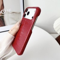 Étui de téléphone en cuir de crocodile brillant pour iPhone 12 13 14 15 16 17 Pro Max, coque arrière rigide antichoc motif serpent