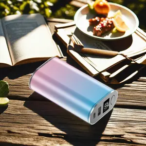 Mini cápsula de energia 1000Ah com display de LED, carregador de bateria compacto, carregador portátil, banco de potência para celular