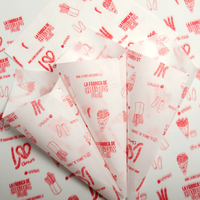 Sacs en papier sulfurisé personnalisés en gros, motif gaufre, double poche ouverte, forme triangulaire en L, pour burgers, donuts, aliments, résistants à l'huile