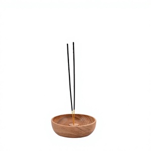 Natural Eco Friendly Mini Wooden Incense Holder Bowl Portable Aromatherapy <b>Diffuser</b> For Yoga Office Travel Meditation - Product Image 2