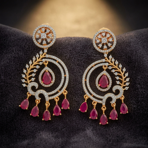 Boucles d'oreilles pendantes en zircon, modèle 182051 - Product Image 2