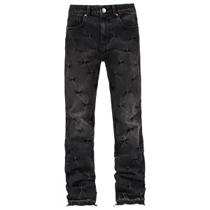 בגד ג'ויאנג מותאם אישית ג'ינס גברים מותג מעצב בגזרה רגילה ג'ינס ג'ינס נושם בגזרה רגילה ג'ינס ג'ינס חתוך ותפור עם מגף גבר