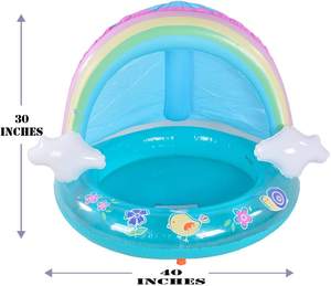 Piscina per bambini Rainbow splash pool con baldacchino piscina per irrigatori da 40 pollici per bambini 1-3 anni - Product Image 6