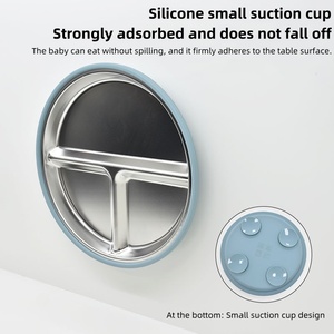 Ensemble d'alimentation <span class=keywords><strong>pour</strong></span> bébés et enfants en silicone et acier inoxydable 304, comprenant fourchette, cuillère, paille, tasse d'apprentissage, bol alimentaire à double anse et assiette à <span class=keywords><strong>ventouse</strong></span> - Product Image 4