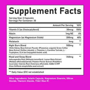 Capsules brûle-graisses nocturnes directes d'usine avec vitamine D favorisant le calme, la réduction du stress et la régulation du cycle du sommeil - Product Image 2