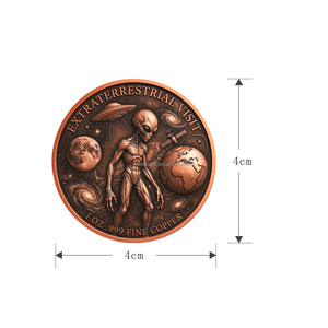Op maat gemaakte bulk 1oz .999 puur koperen ronde UV-kleur bedrukte alien UFO kunst munt voor verzameling cadeau - Product Image 3