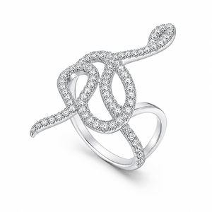 Anello con Design a Serpente Intrecciato, Anello Geometrico da Dito per Donne - Product Image 1