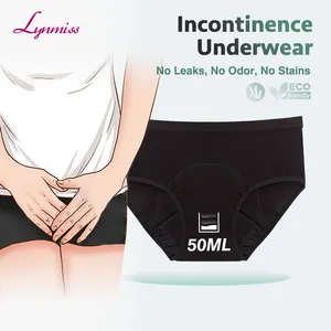 5 Layers High Absorb Incontinence Panties Cotton Bamboo Reusable Washable Women Incontinence Underwear