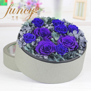 Fiori di rose personalizzati in scatola di velluto di alta qualità lungo tempo di durata 12 pz conservato per sempre ghirlande Decorative rosse - Product Image 3