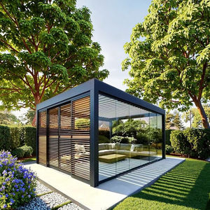 Pergola in Alluminio per Esterni, Padiglione per Terrazza 3x3 3x4 6x3, Bioclimatica Personalizzata con Persiane Impermeabili e LED - Product Image 1