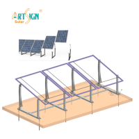 Système de montage solaire au sol réglable, structure de montage de panneaux solaires à angle réglable de 12 à 45 degrés pour ferme et terrain plat