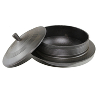 Casserole et Plancha 2-en-1 en Fonte Pré-Condimentée pour Braiser et Cuire à la Cuisson à la Brasa