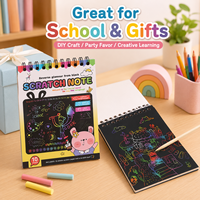 Kit de Dibujo y Manualidades AP Mini Scratch Note, Papel para Rascar Personalizado, Papel para Rascar Arcoíris