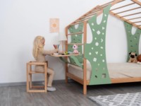 Lit Montessori pour tout-petits, lit simple, structure de lit, aire de jeux en bois, bureau de rangement, pour chambre, école, espace enfant, salon, parc, hôtel