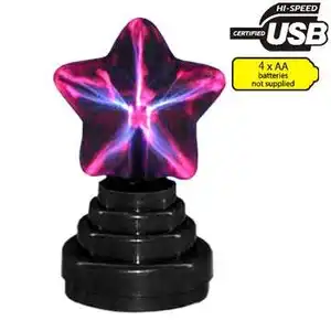 USB forma de estrella mágica sensible al tacto lámpara de cristal discoteca fiesta decoración luces Mini Bola de plasma Luz