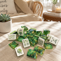 Jeu de Mahjong Américain Standard 160 Tuiles, Texture Encre Émeraude 4 Couches, Idéal pour les Voyages et les Jeux Sociaux, Vente en Gros