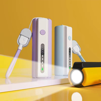 Mini Banco de Energía de 5000 mAh con Linterna Súper Brillante, Cargador Portátil de Carga Rápida PD de 22.5 W, Luz de Emergencia para Exteriores