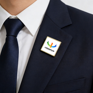 Insignias Metálicas Cuadradas Sublimables, Chapadas en <span class=keywords><strong>Oro</strong></span>, Impresión UV, Insignias Sublimables para Regalos Promocionales Corporativos - Product Image 1