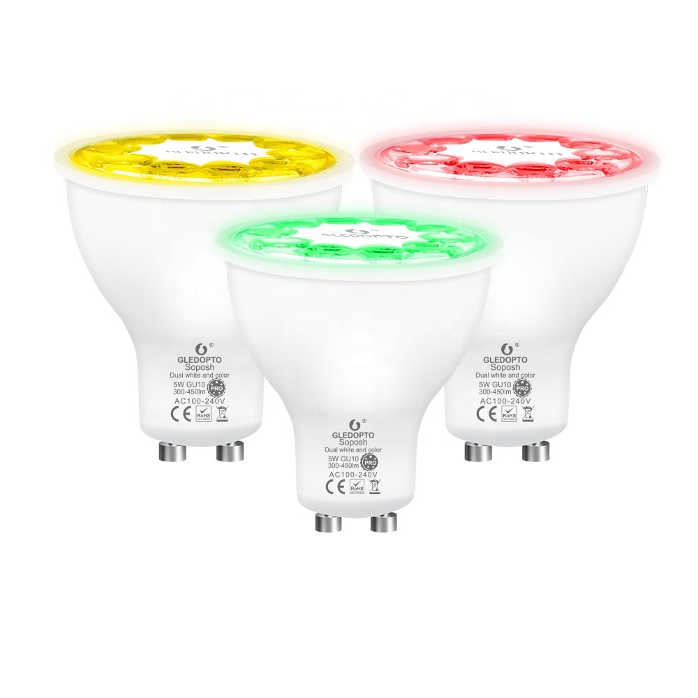 Умный светодиодный светильник Gledopto 5 Вт GU10, Светодиодный прожектор rgb cct 30D 120D, точечные светильники GU10 zigbee с регулируемой яркостью