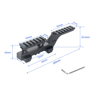 Giá đỡ tăng chiều cao bằng nhôm 20mm chiến thuật, đế kim loại <span class=keywords><strong>UNITY</strong></span>, cầu nối gương T1 T2 R5, phụ kiện cho ống ngắm - Product Image 5
