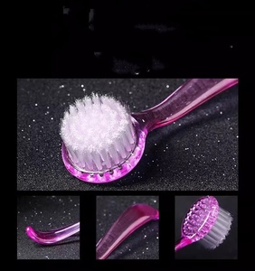 Brosse de nettoyage des ongles à tête ronde et manche long avec couvercle, nettoyeur de surface pour la poussière de vernis à ongles, pour manucure et pédicure - Product Image 2