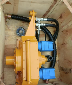 Unité de support hydraulique en acier au carbone jaune pour équipement de forage minier avec cylindres bleus et flexibles noirs - Product Image 5