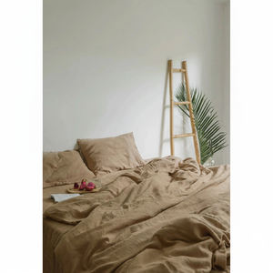 Handmade 100% Cotton <b>Quilt</b> <b>Bedding</b> Duvet Cover Set Earthy Brown with 2 Pillow Cases 300TC for Home Use for Weddings Hotels - Product Image 1