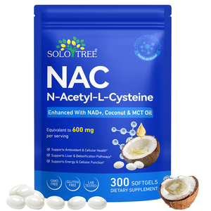 SOLOTREE Suplemento Antioxidante para la Salud Celular de Adultos, Cápsulas de Gel Suave con N-Acetilcisteína y Aceite MCT de Coco - Product Image 1