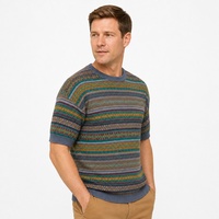 Pull-over personnalisé pour homme, tricot jacquard, manches courtes, col rond, automne-hiver, Noël, polyester extensible, Ropa De Mujer