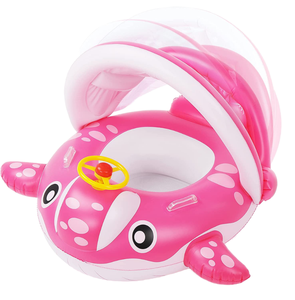 Wholesale Infant <b>Swim</b> Float Removable Sun Protection Shade <b>Inflatable</b> PVC Material Max 100kg Capacity Baby <b>Pool</b> Water Amusement - Product Image 1